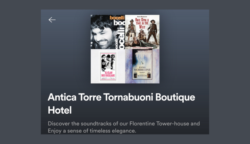 Antica Torre Tornabuoni’s Spotify Compilation